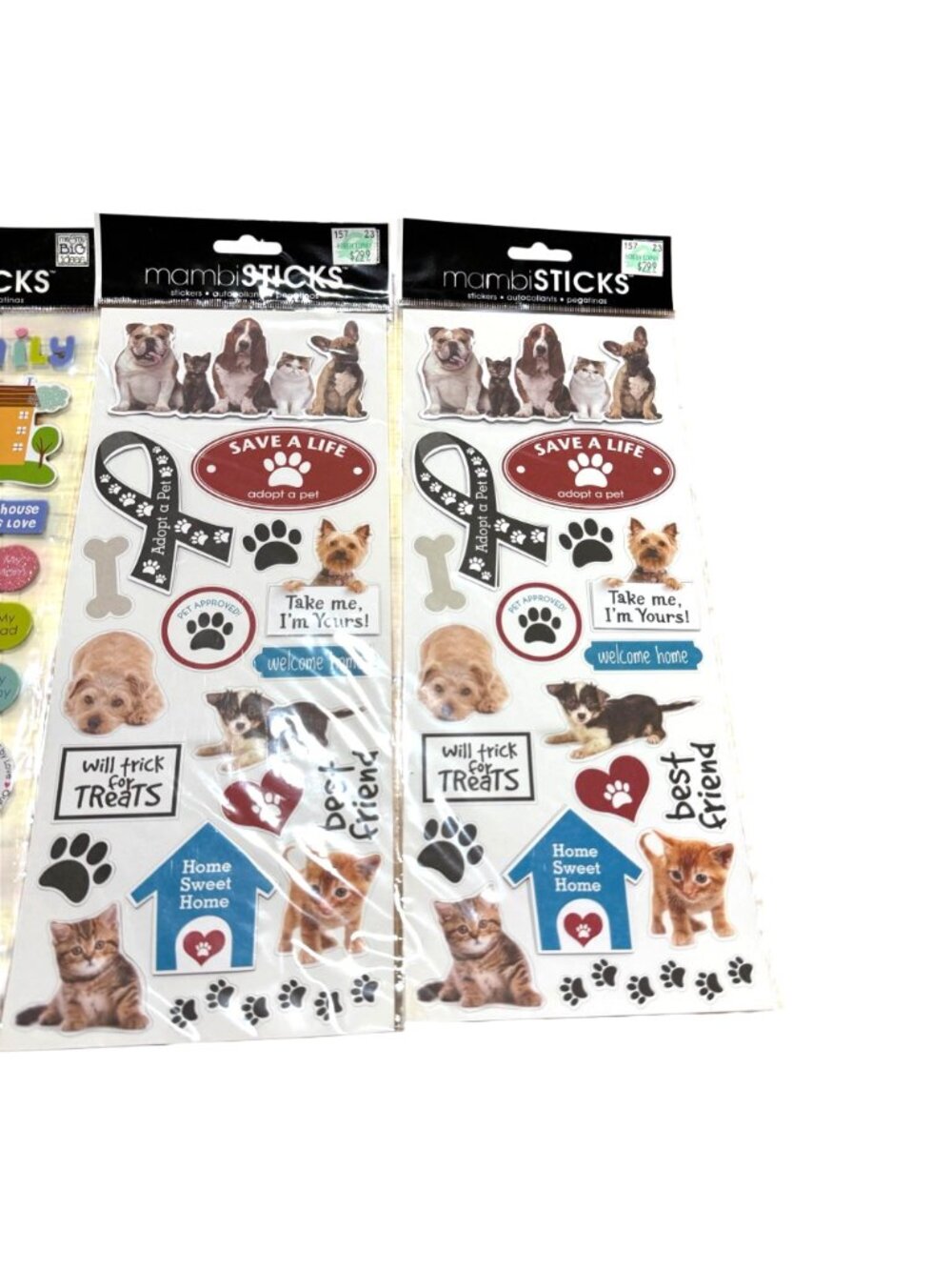 Mambi Sticks Sticker Set Farm Animals Family Dogs Adopt a Pet 3D Scrapbooking - Picture 2 of 5